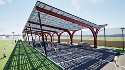 Les ombrières photovoltaïques de Séméac